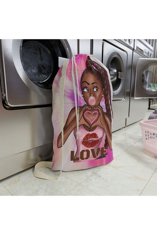 Girls Love Hand Heart Laundry Bag - NicholesGifts.online