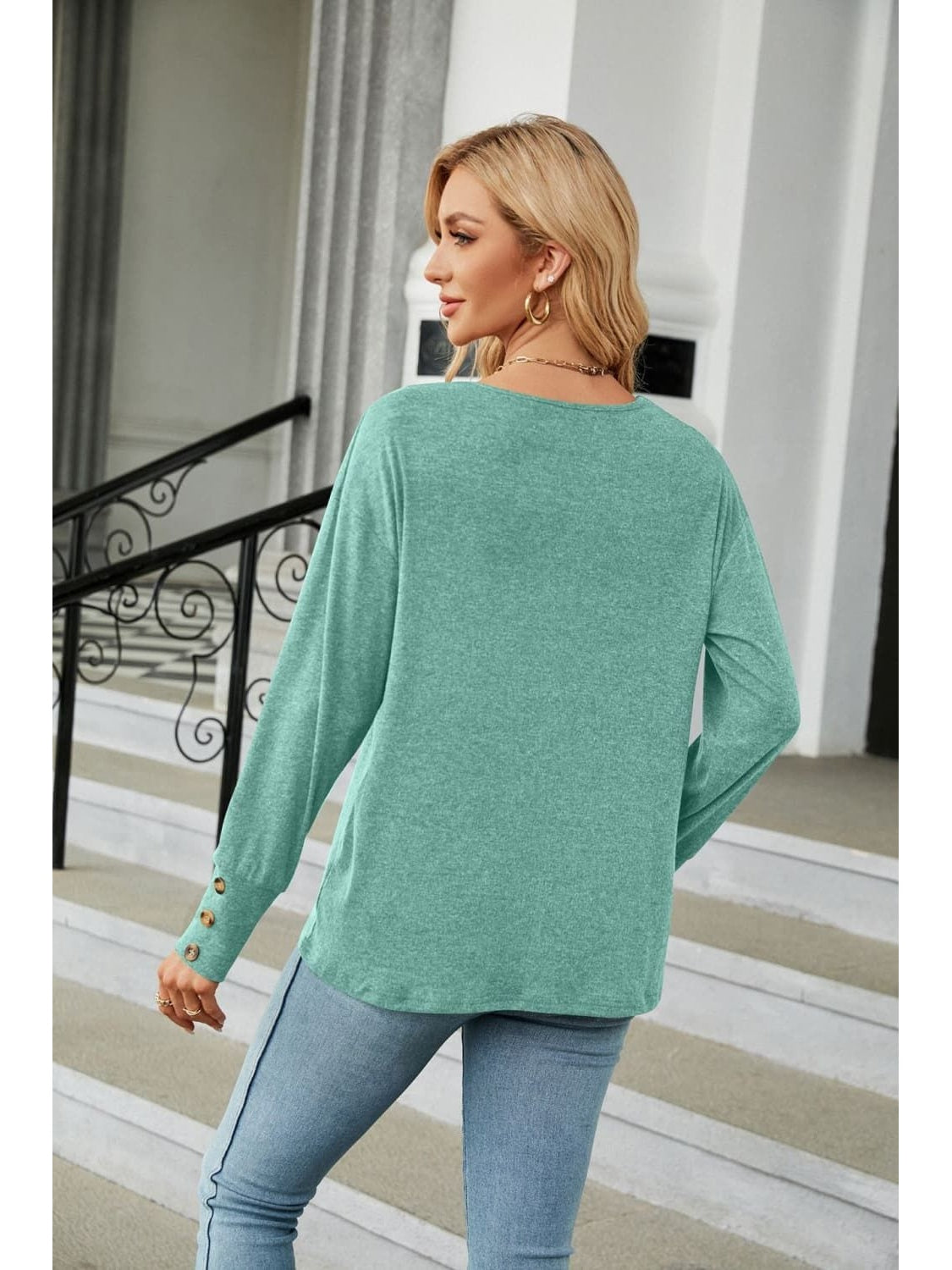 Women V-Neck Long Sleeve T-Shirt nicholesgifts