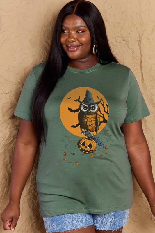 Women Full Size Halloween Theme Graphic Cotton T-Shirt NicholesGifts