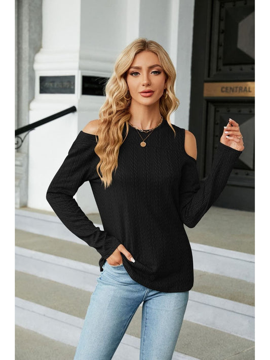 Women Dropped Shoulder Long Sleeve Blouse nicholesgifts