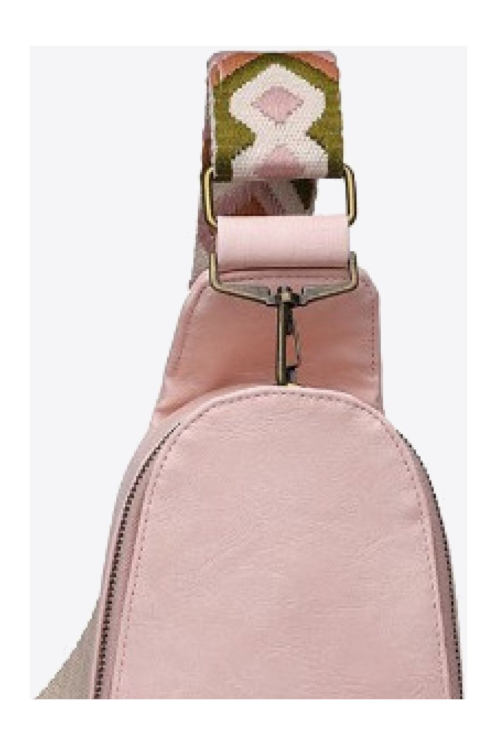 Women Random Pattern Adjustable Strap PU Leather Sling Bag