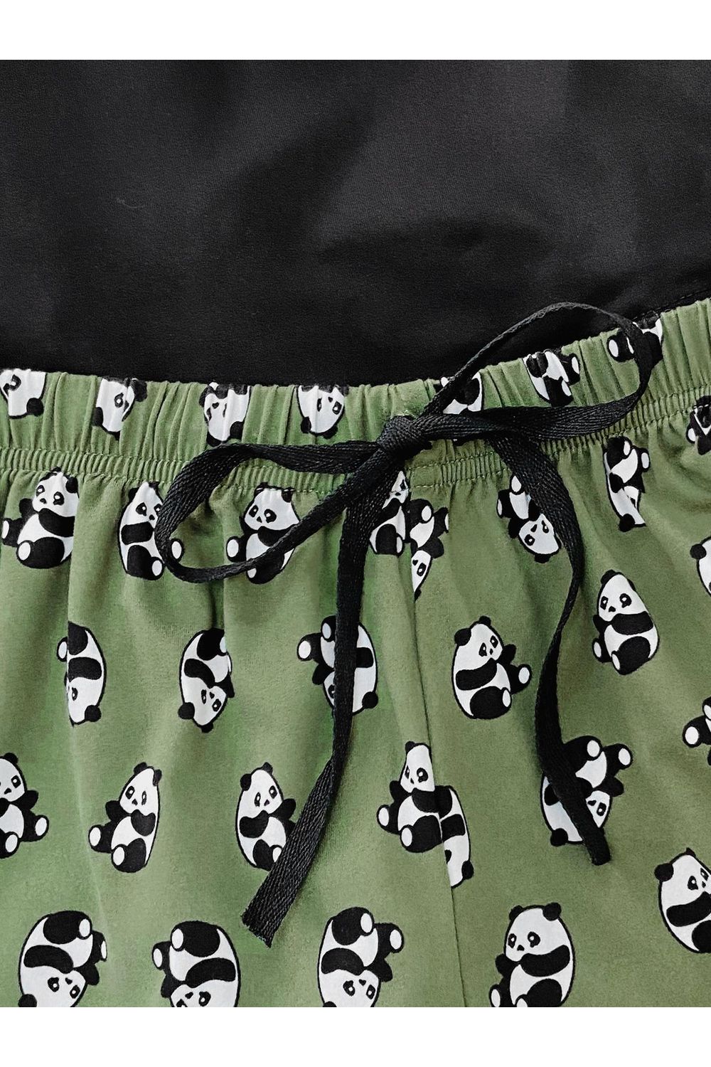 Women Graphic Tee and Panda Print Shorts Lounge Set nicholesgifts