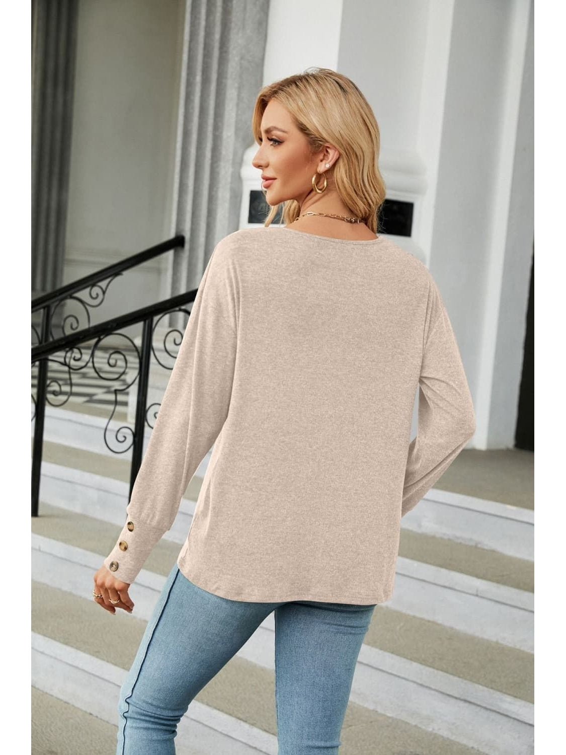 Women V-Neck Long Sleeve T-Shirt nicholesgifts