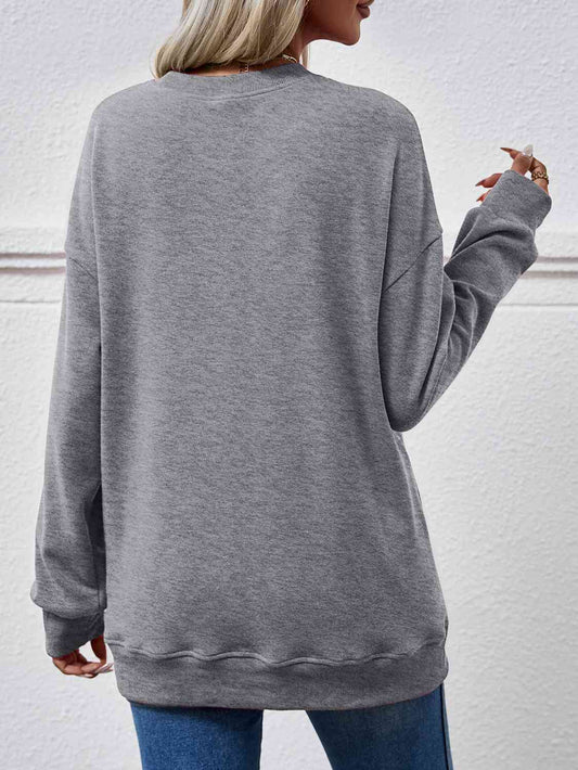 Women Dropped Shoulder Sweatshirt with Pockets nicholesgifts