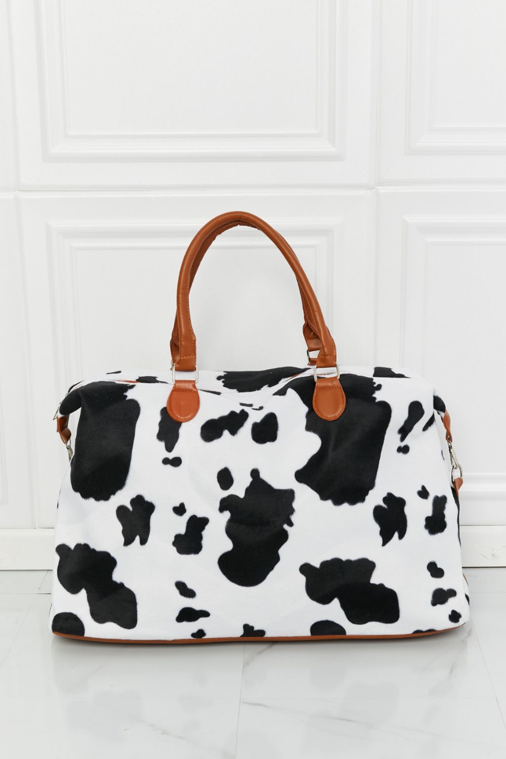 Women Animal Print Plush Weekender Bag