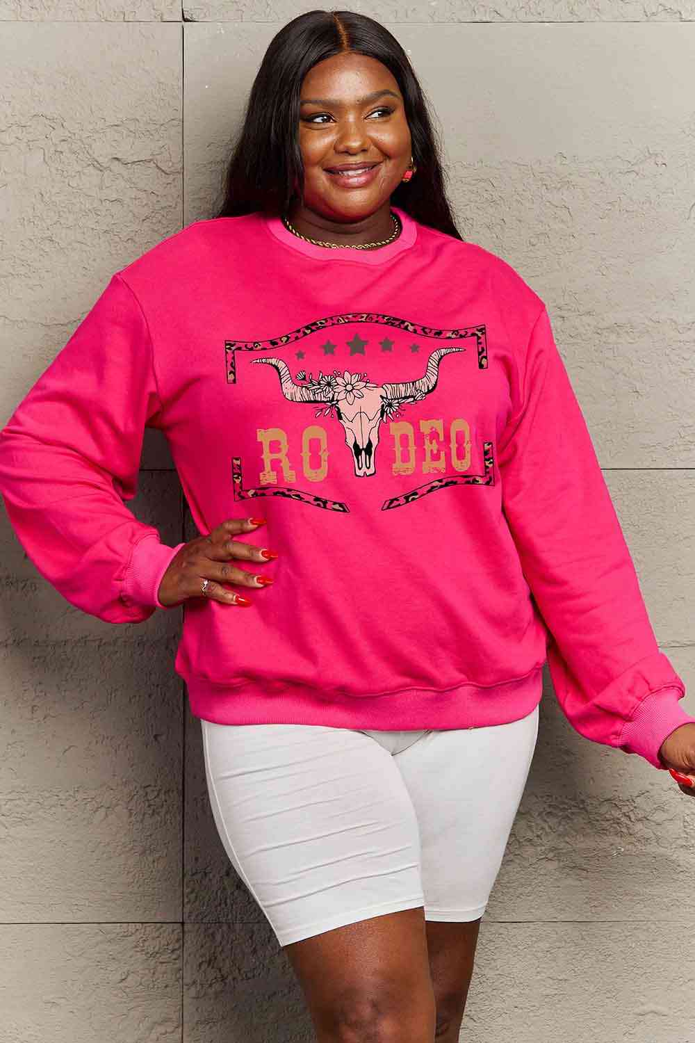 Simply Love Simply Love Full Size Round Neck Dropped Shoulder Rodeo Graphic Sweatshirt - NicholesGifts.online