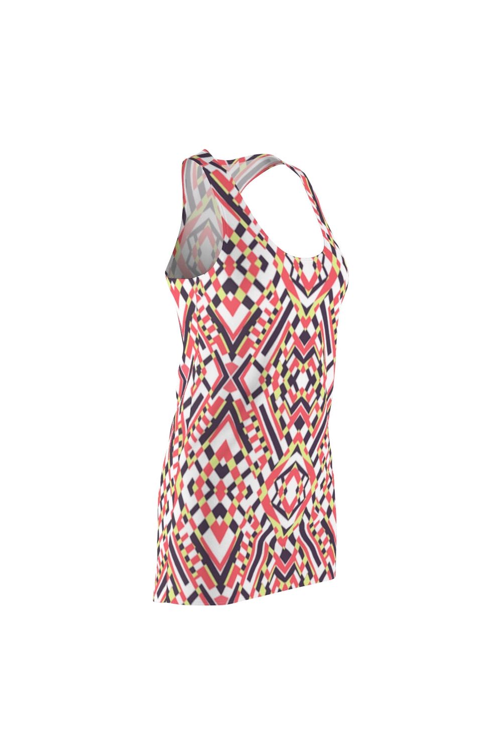 Women's Pink and White Racerback Dress