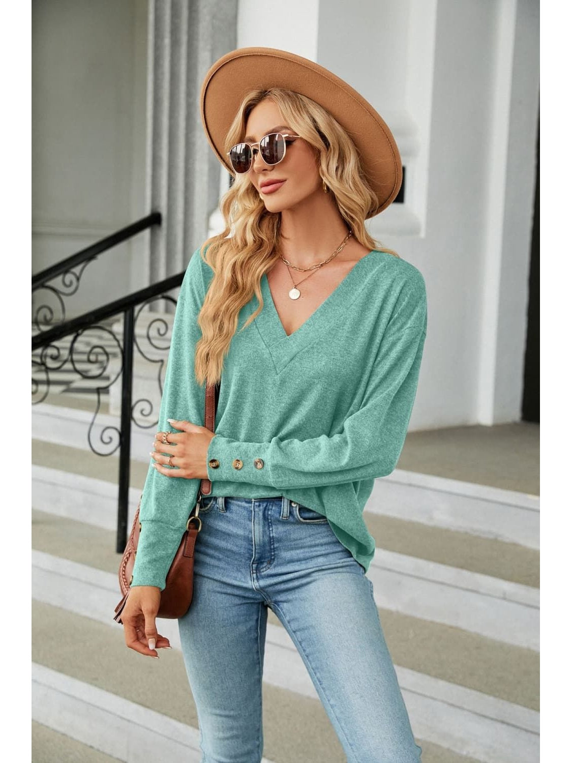 Women V-Neck Long Sleeve T-Shirt nicholesgifts