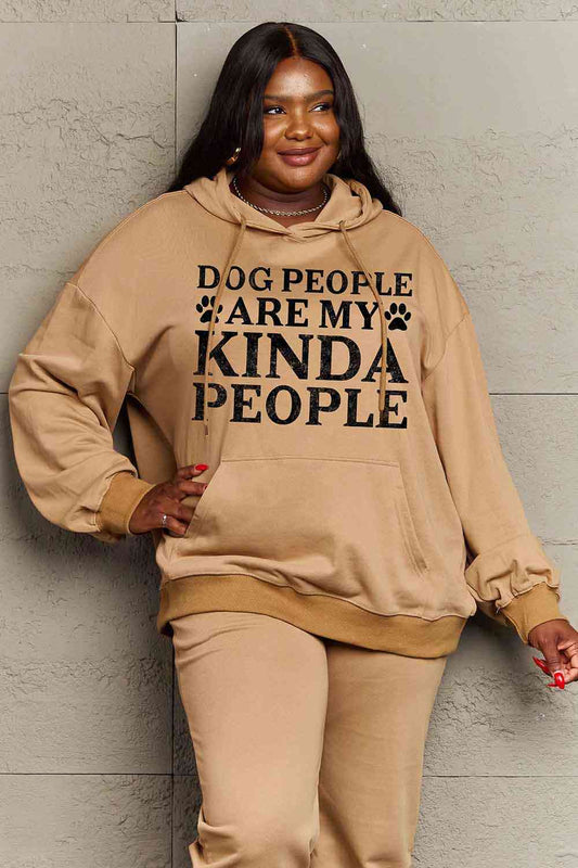 Women Simply Love Full Size Dog Paw Slogan Graphic Hoodie