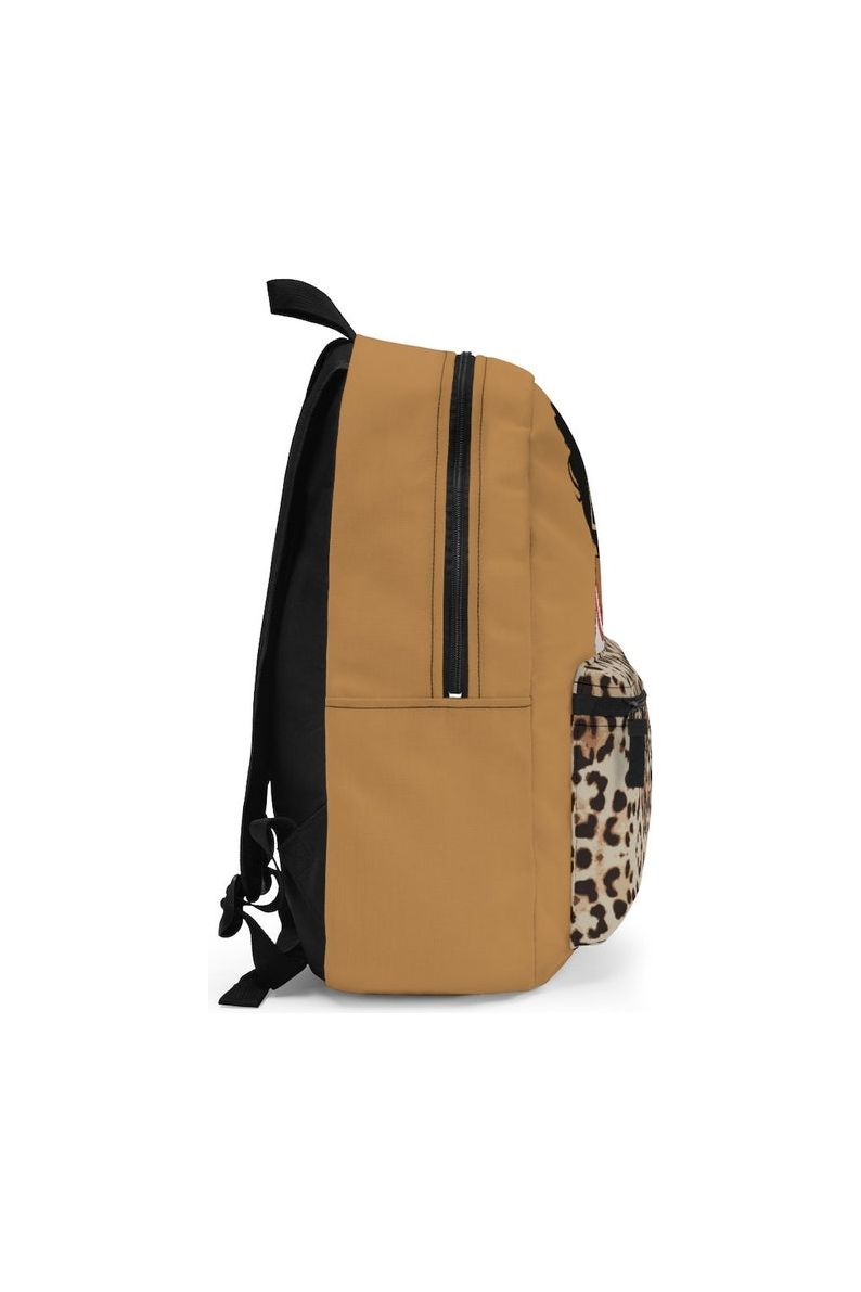 Women African American Beige Leopard Backpack - NicholesGifts.online