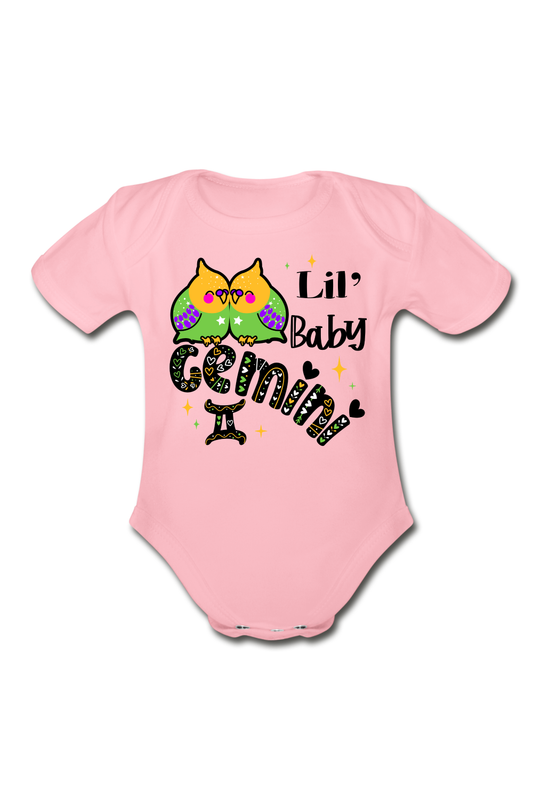 Unisex Baby Gemini Short Sleeve Baby Bodysuit - light pink / NicholesGifts.online