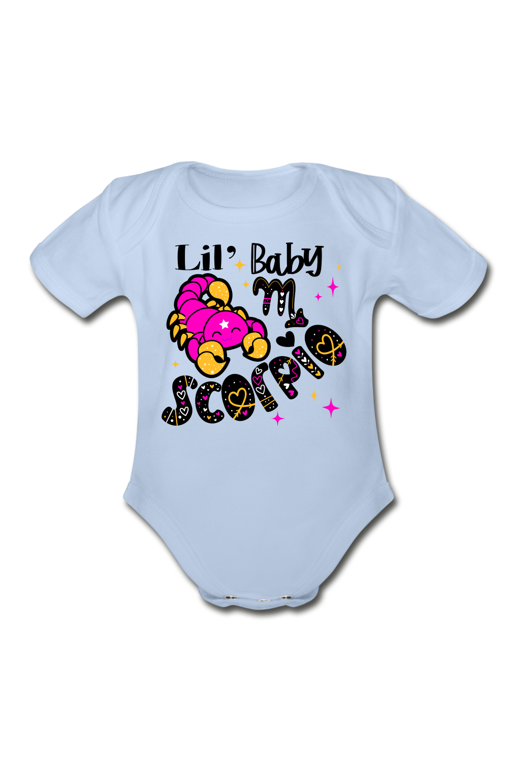 Unisex Baby Scorpio Short Sleeve Baby Bodysuit - sky / NicholesGifts.online
