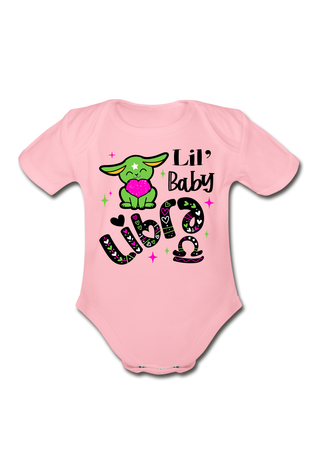 Unisex Baby Libra Short Sleeve Baby Bodysuit - light pink / NicholesGifts.online