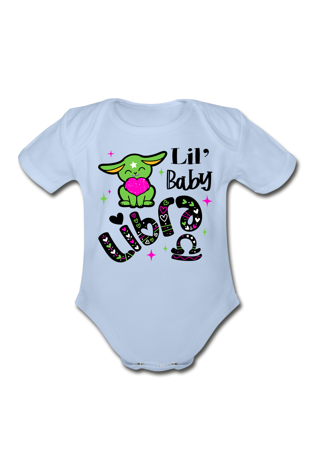 Unisex Baby Libra Short Sleeve Baby Bodysuit - sky / NicholesGifts.online
