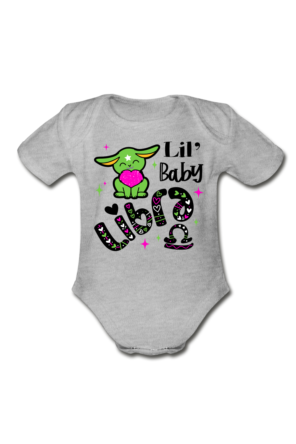 Unisex Baby Libra Short Sleeve Baby Bodysuit - heather grey