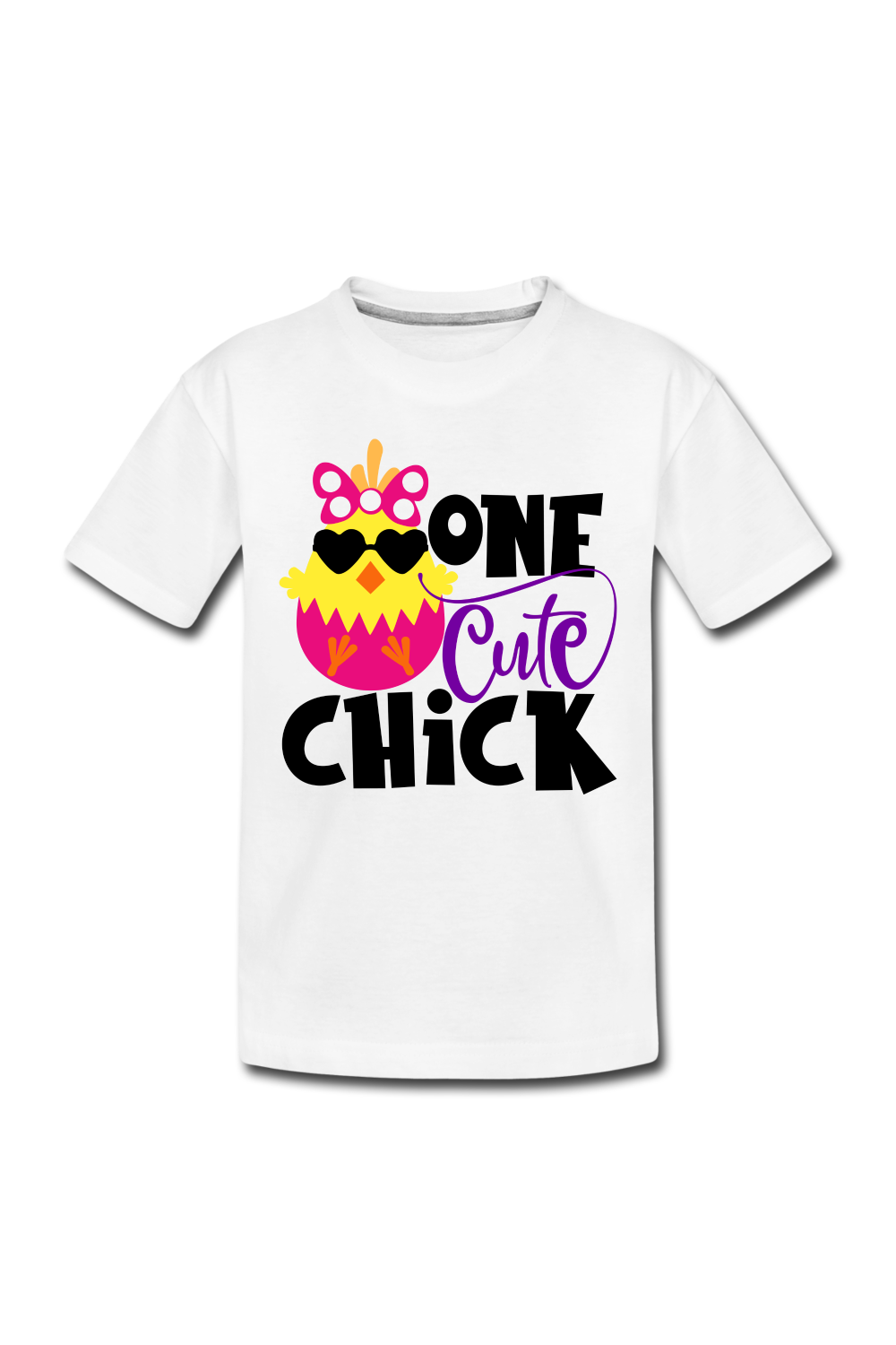 Girls Cute Chick Easter Short Sleeve T-Shirt - white