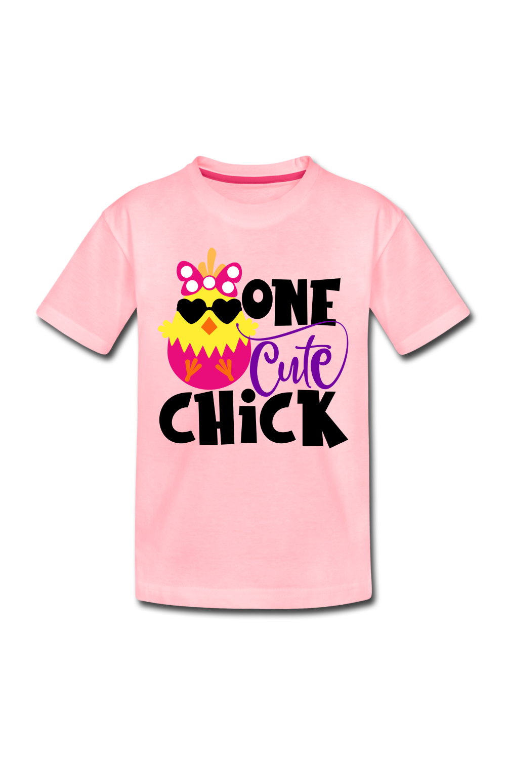Girls Cute Chick Easter Short Sleeve T-Shirt - pink - NicholesGifts.online