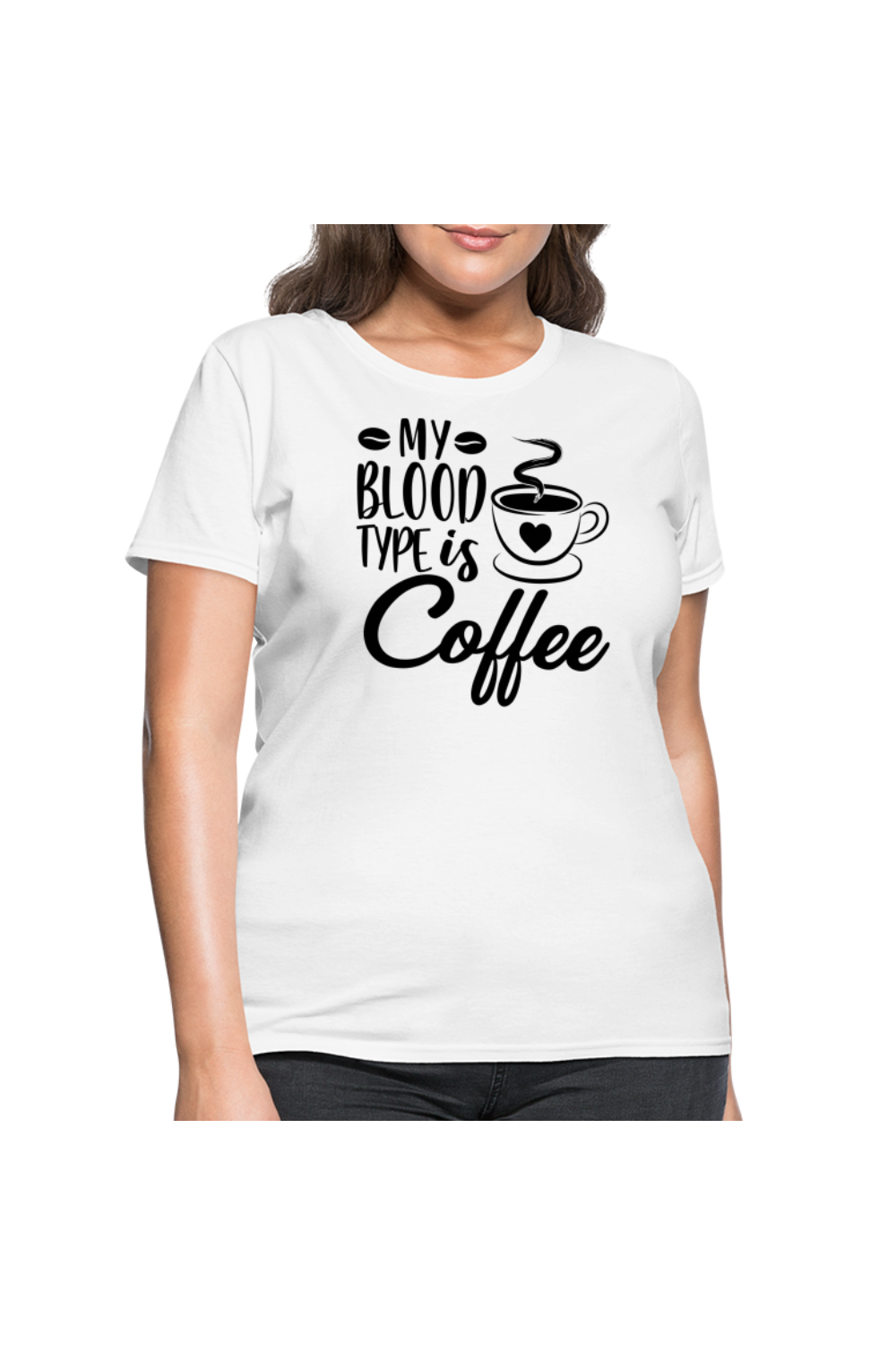 My Blood Type Is Coffee Women's Nurse T-Shirt - white