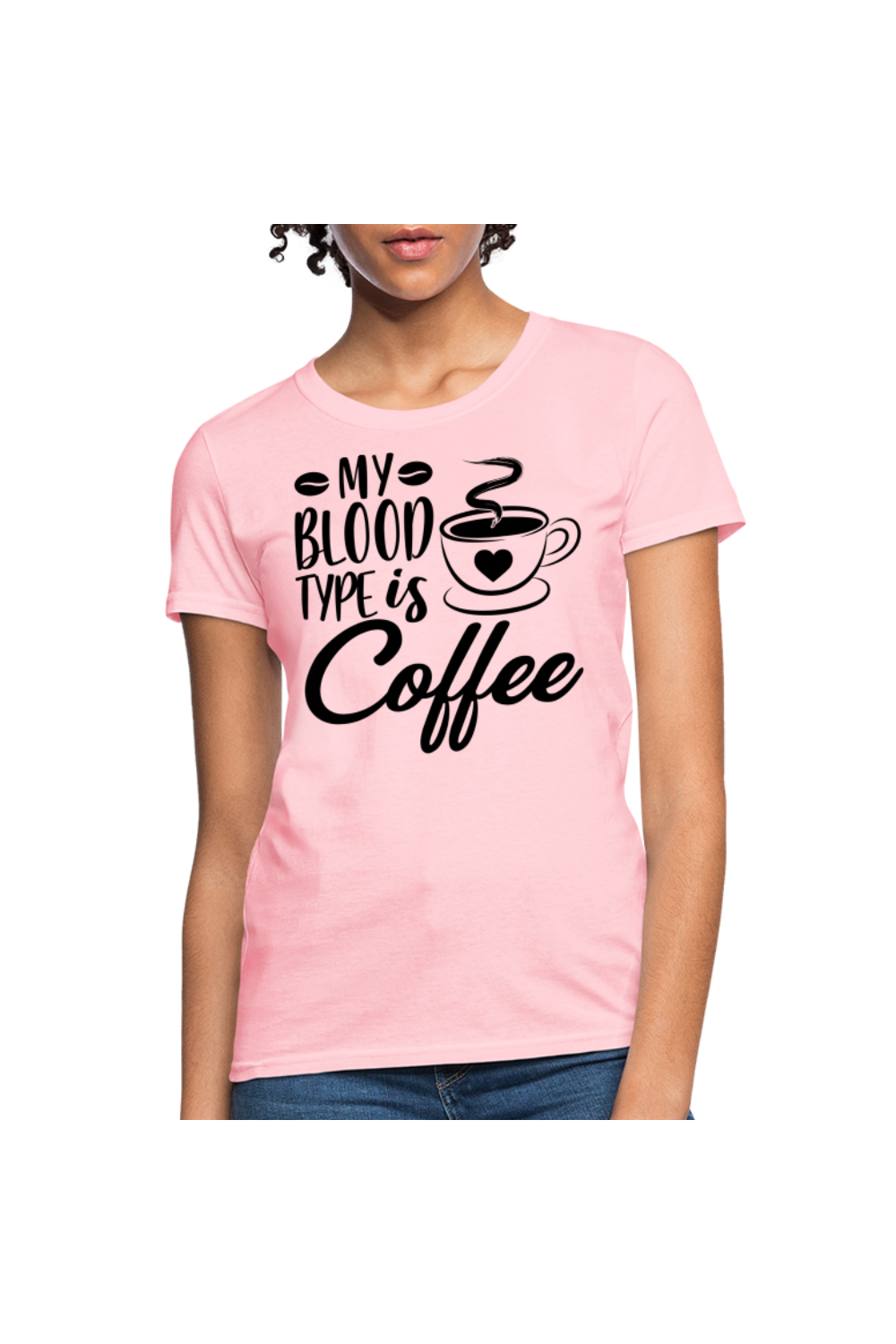 Women's My Blood Type Is Coffee Short Sleeve Crew Neck  Nurse T-Shirt - NicholesGifts.online