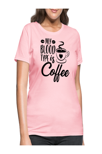 Women's My Blood Type Is Coffee Short Sleeve Crew Neck  Nurse T-Shirt - NicholesGifts.online