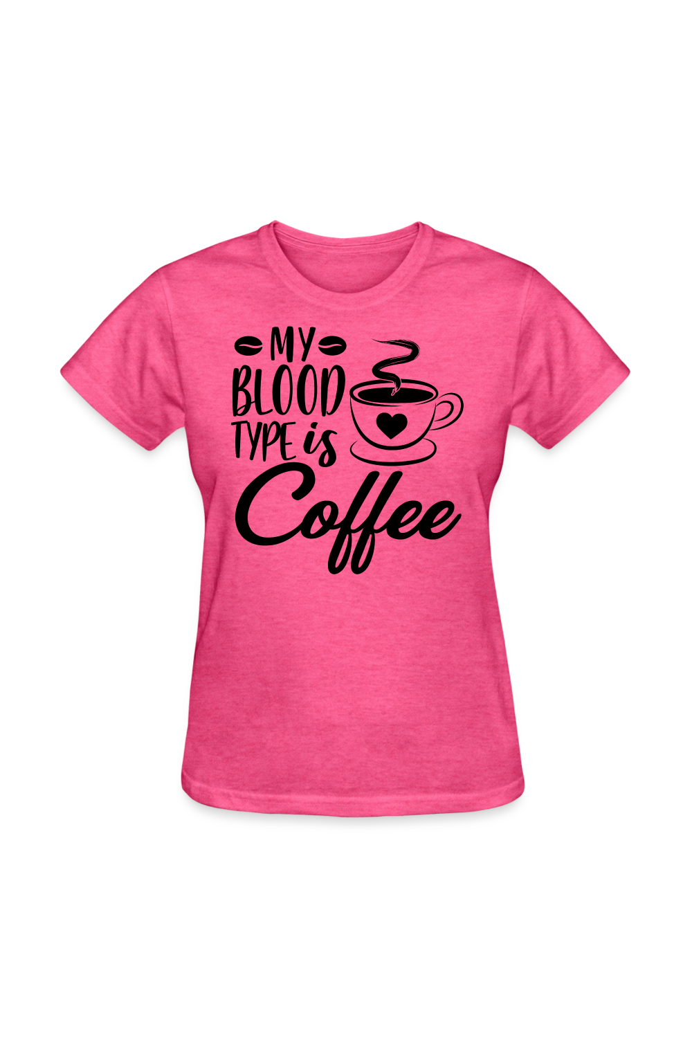 My Blood Type Is Coffee Women's Nurse T-Shirt - heather pink