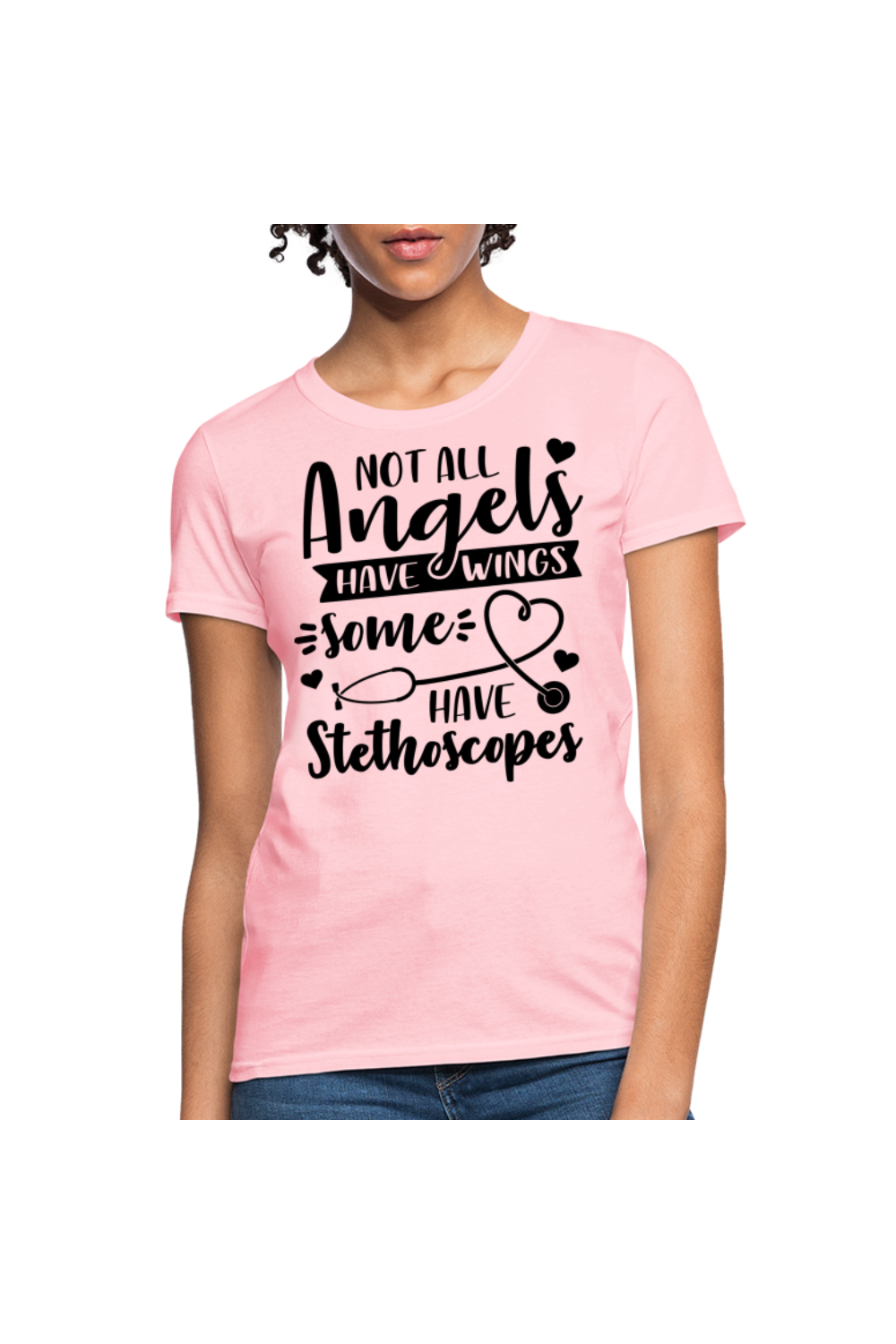 Not All Angels Women's Nurse T-Shirt - pink