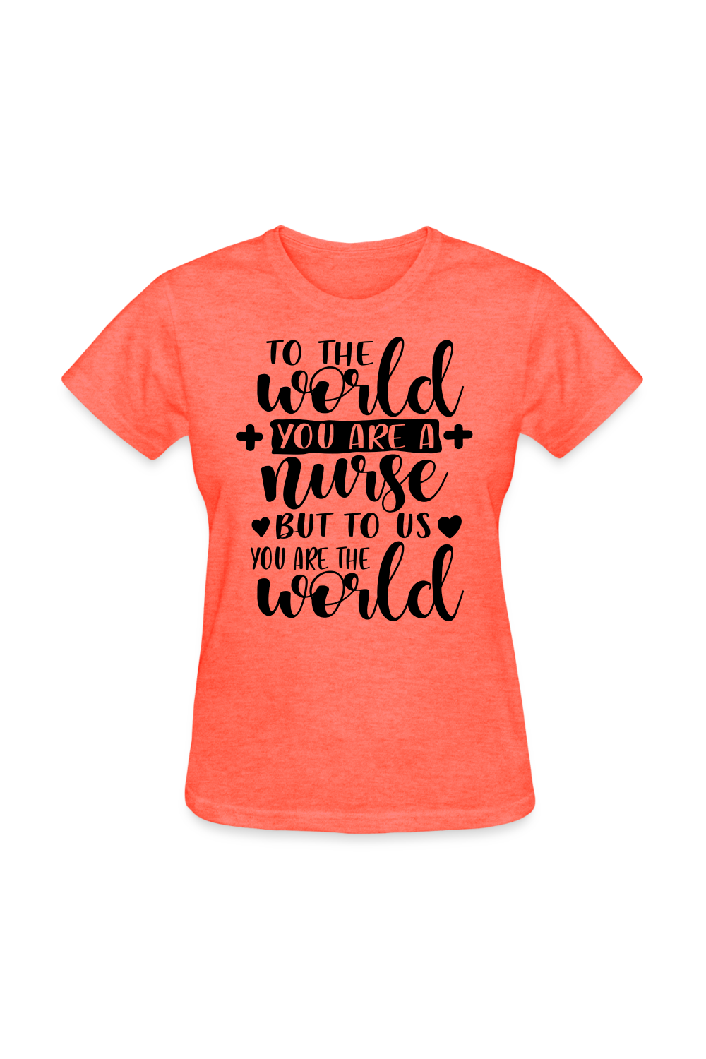 To The World Women's Nurse T-Shirt - heather coral