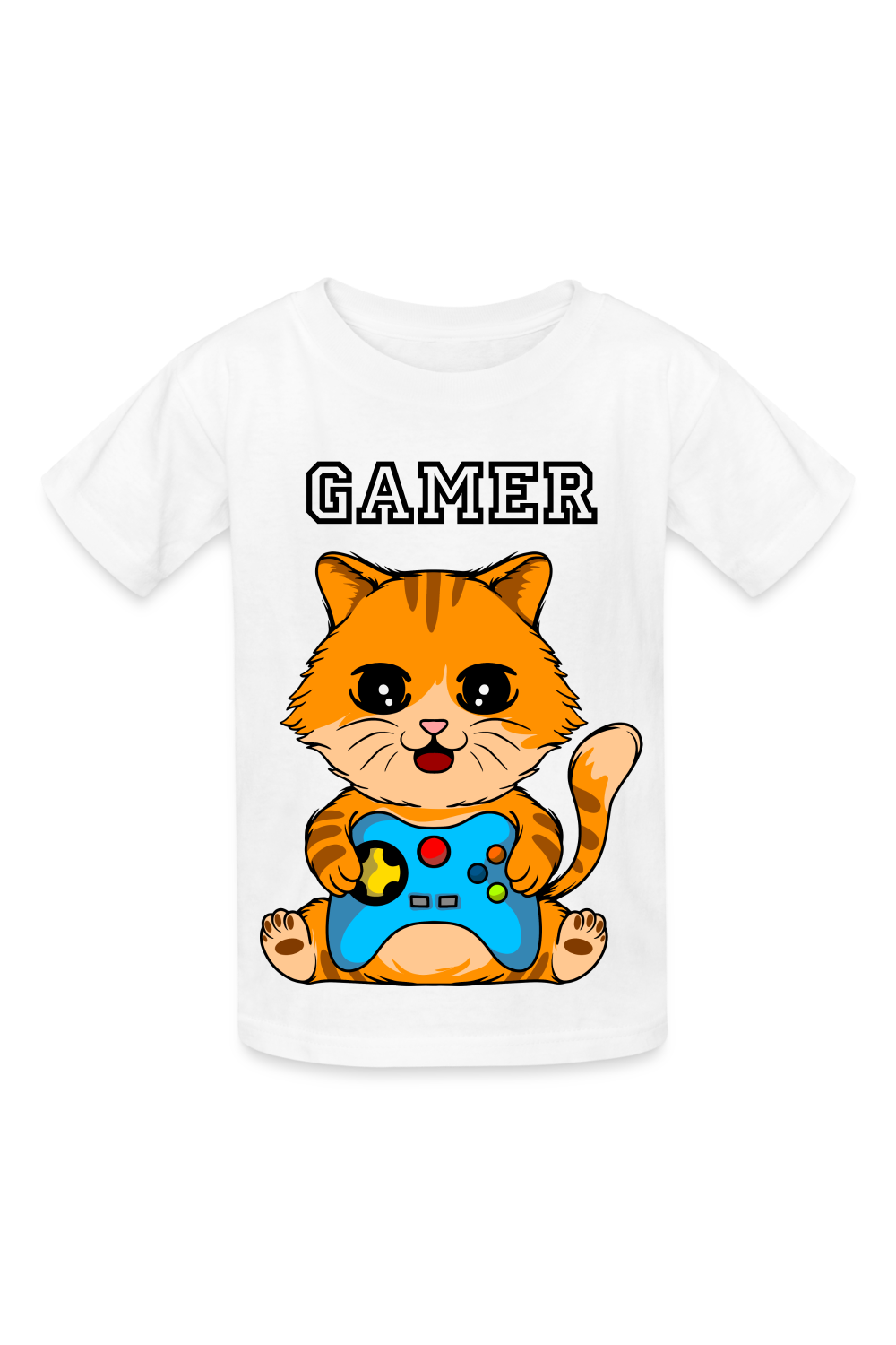 Boys Gamer Cat T-Shirt - white - NicholesGifts.online