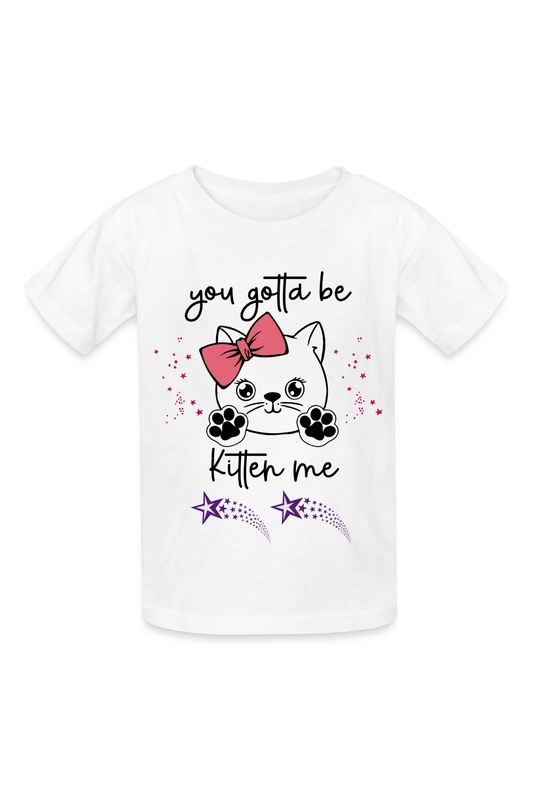 Girls Kitten Me Youth T-Shirt - white / NicholesGifts