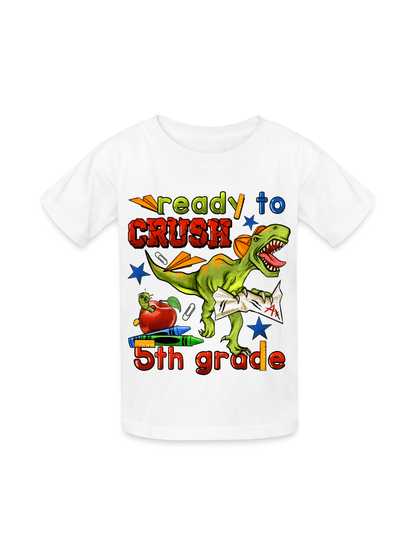 Boys Ready To Crush Fifth Grade Short Sleeve Tee Shirts for Back To School nicholesgifts