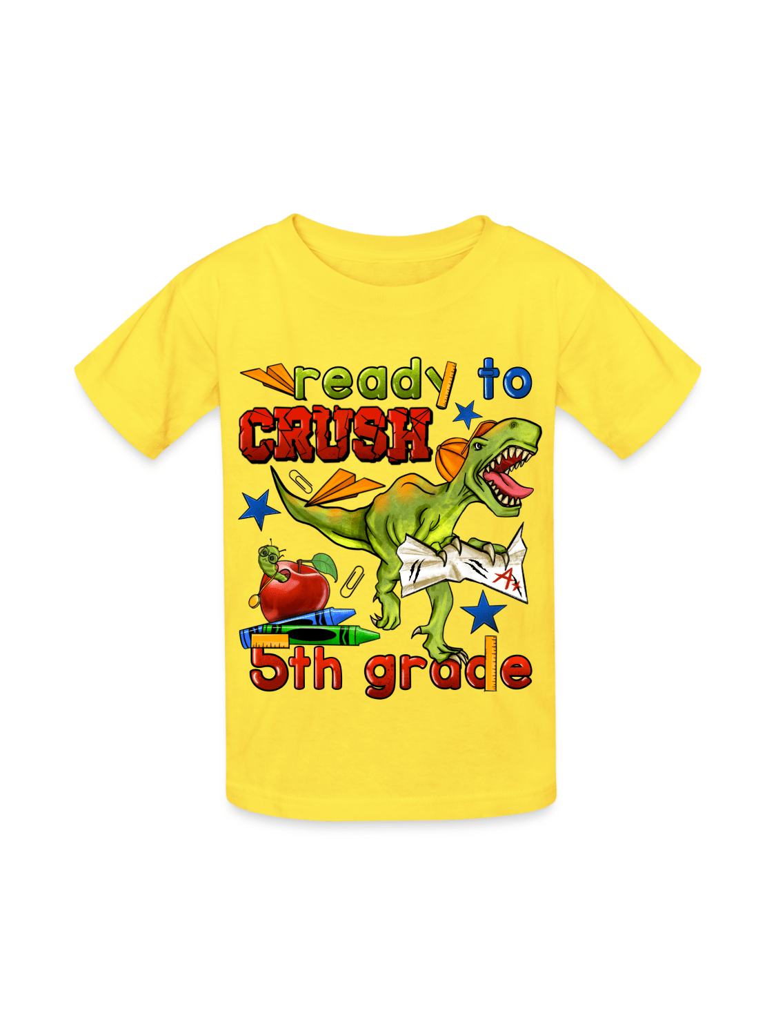 Boys Ready To Crush Fifth Grade Short Sleeve Tee Shirts for Back To School nicholesgifts