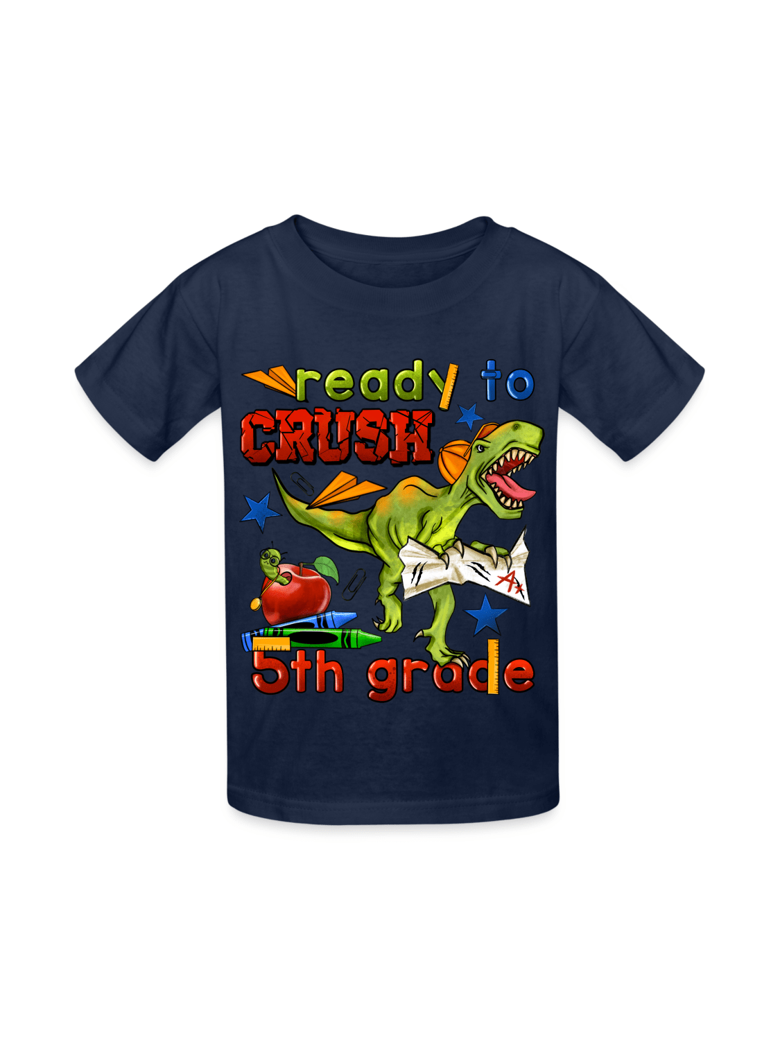 Boys Ready To Crush Fifth Grade Short Sleeve Tee Shirts for Back To School nicholesgifts