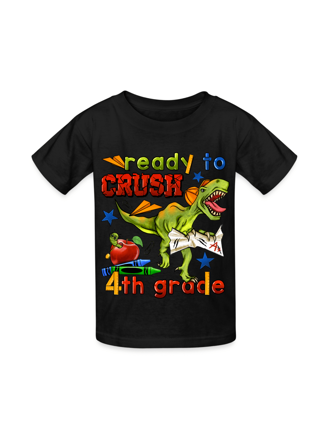 Boys Ready To Crush Fourth Grade Short Sleeve Tee Shirts for Back To School nicholesgifts