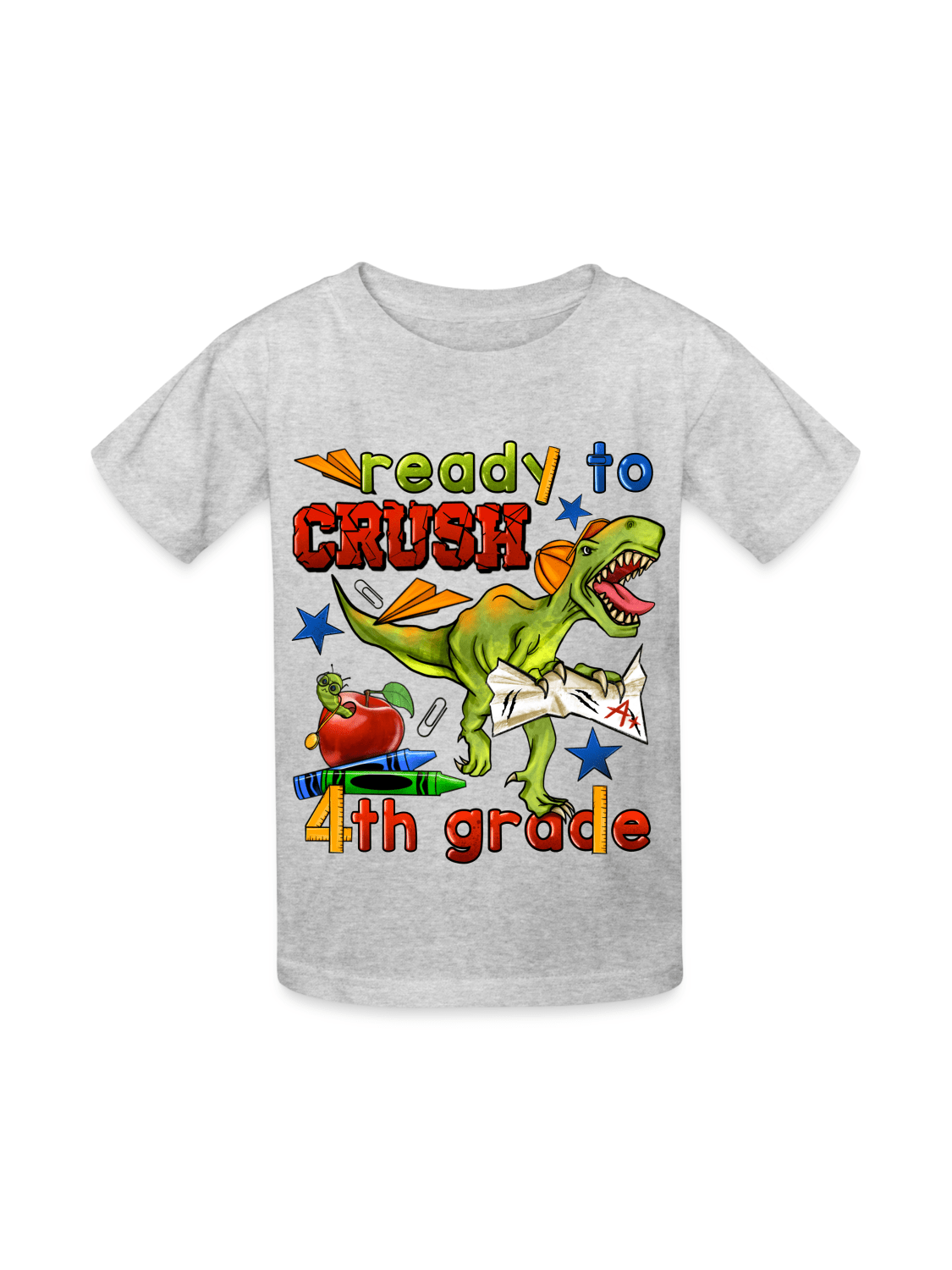 Boys Ready To Crush Fourth Grade Short Sleeve Tee Shirts for Back To School nicholesgifts