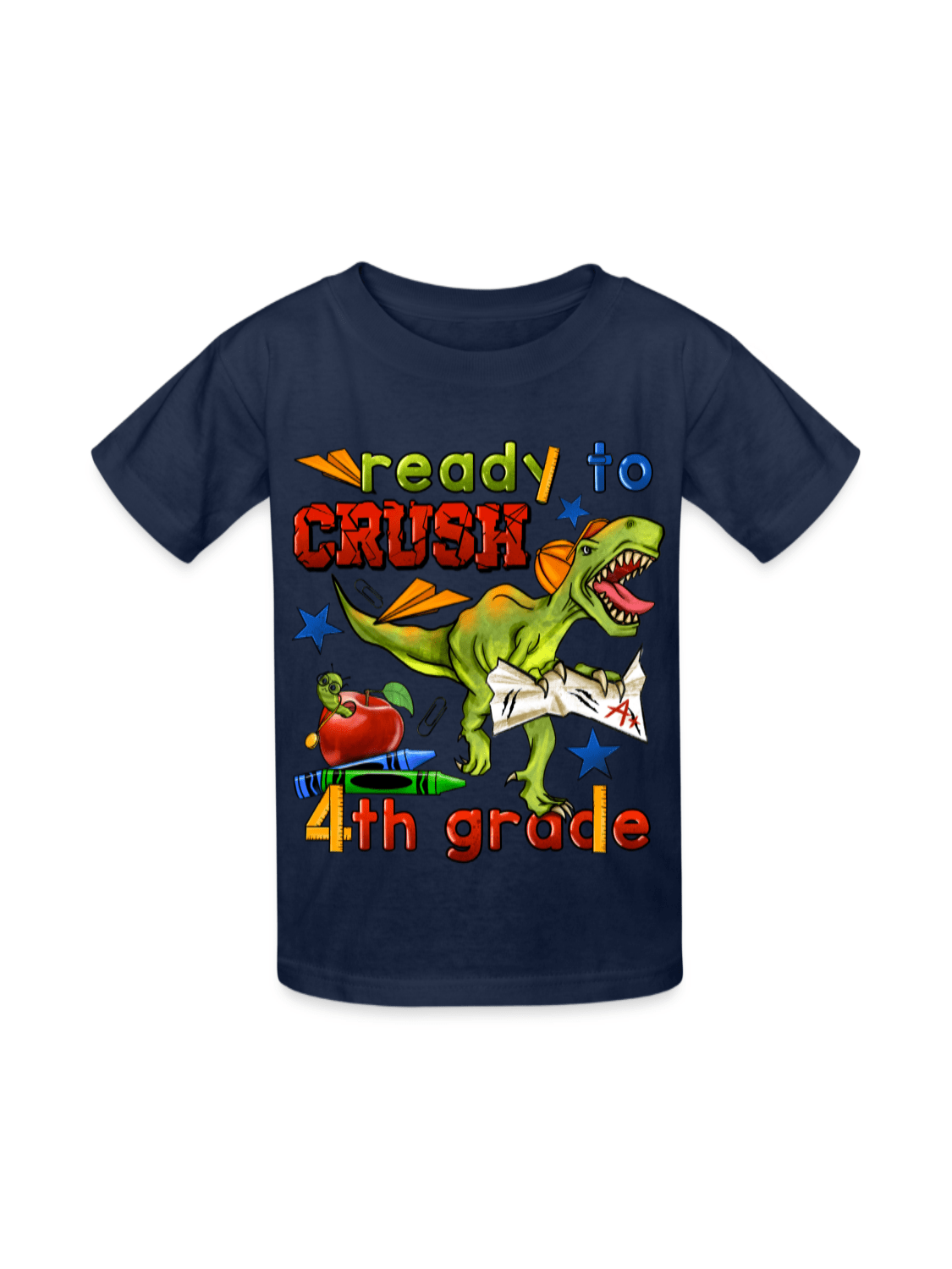 Boys Ready To Crush Fourth Grade Short Sleeve Tee Shirts for Back To School nicholesgifts