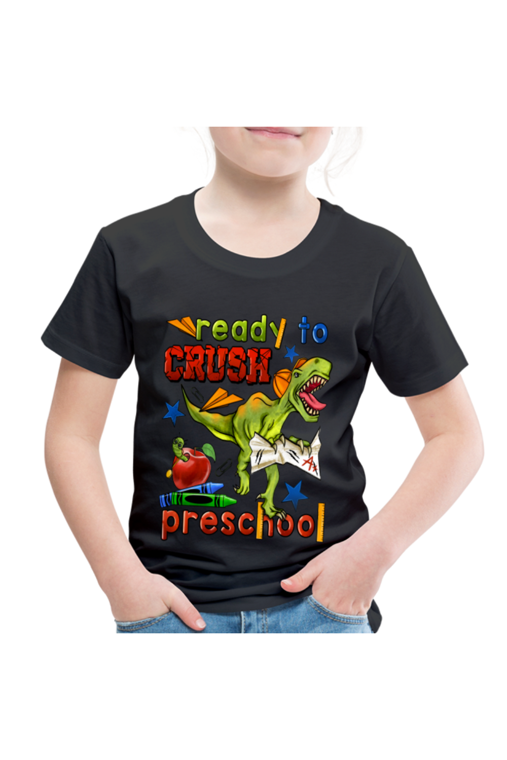 Toddler Boys Ready To Crush Preschool Short Sleeve Tee Shirt for Back To School - black