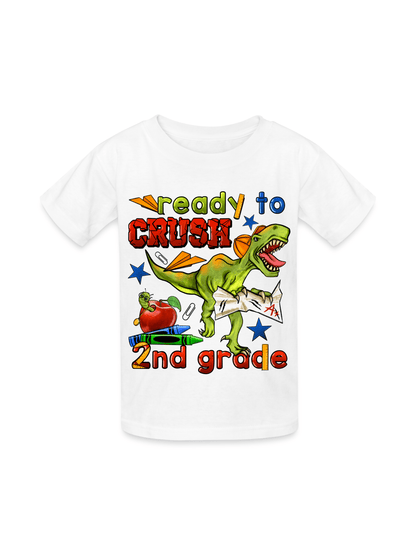 Boys Ready To Crush Second Grade Short Sleeve Tee Shirts for Back To School nicholesgifts