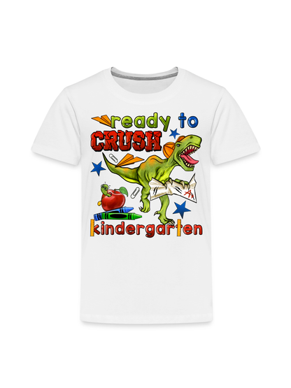 Toddler Boys Dinosaur Ready To Crush Kindergarten Short Sleeve Tee Shirt for Bac nicholesgifts