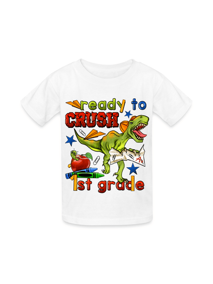 Boys Ready To Crush First Grade Short Sleeve Tee Shirts for Back To School nicholesgifts
