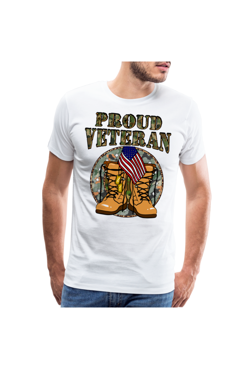 Men Proud Veteran Gray Short Sleeve T- Shirt nicholesgifts