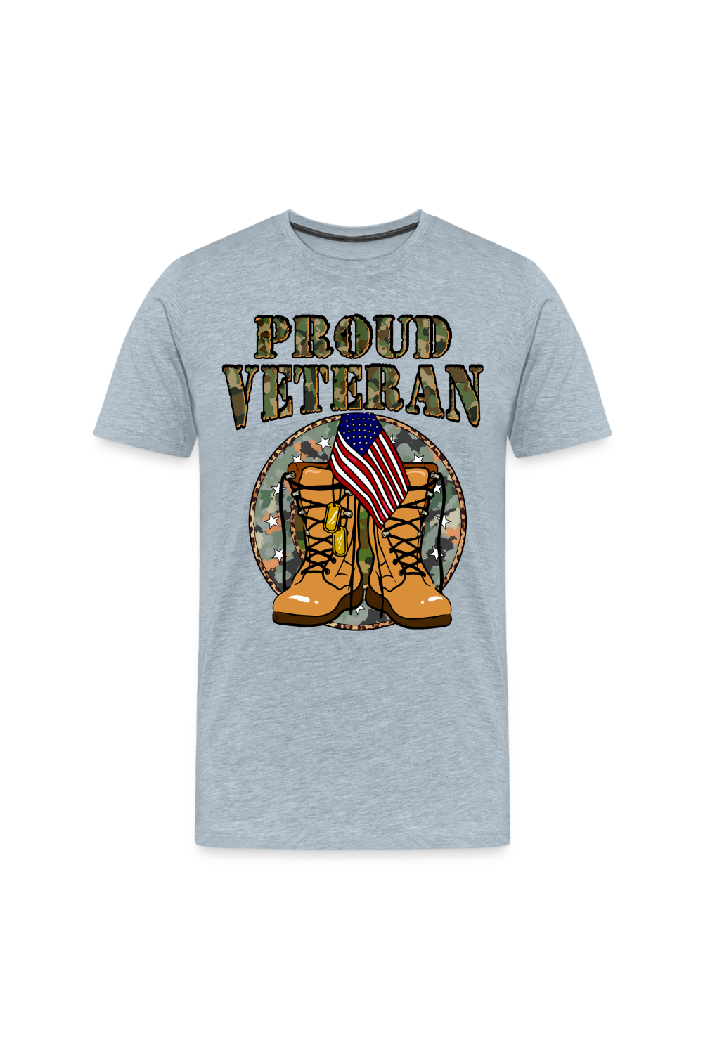 Men Proud Veteran Gray Short Sleeve T- Shirt nicholesgifts