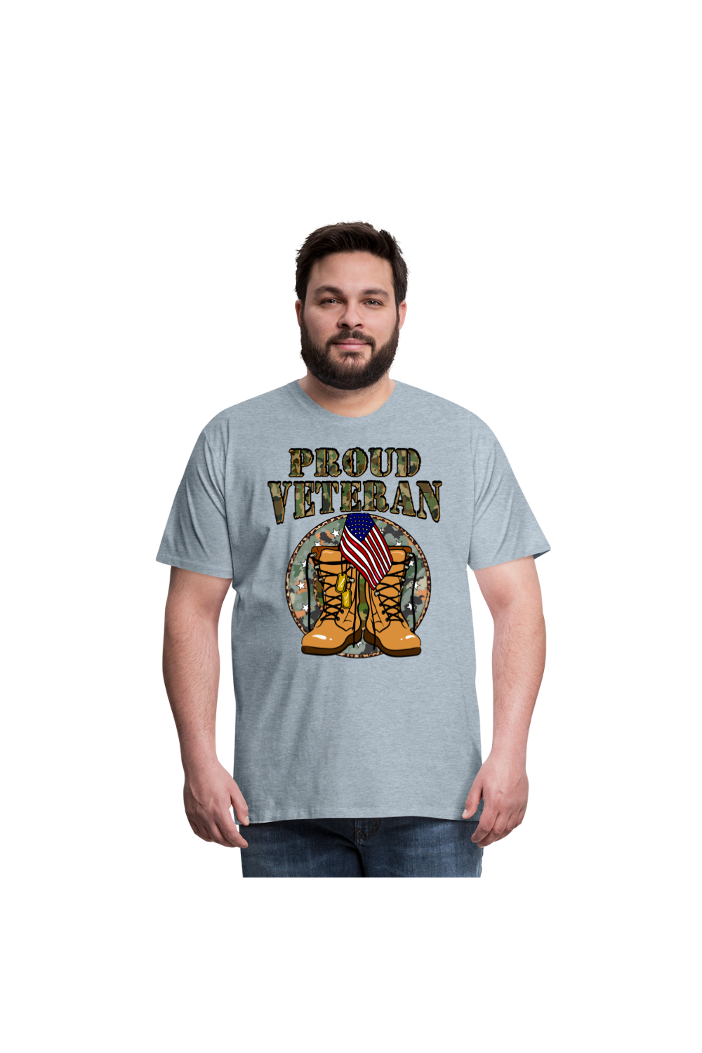 Men Proud Veteran Gray Short Sleeve T- Shirt nicholesgifts