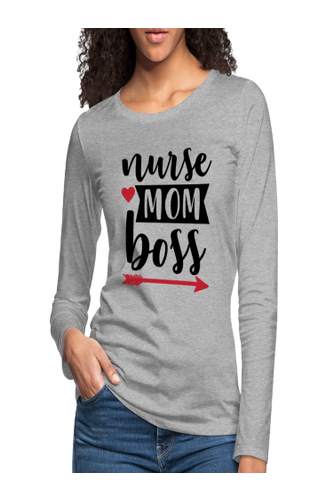 Women's Nurse Mom Boss Long Sleeve T-Shirt nicholesgifts