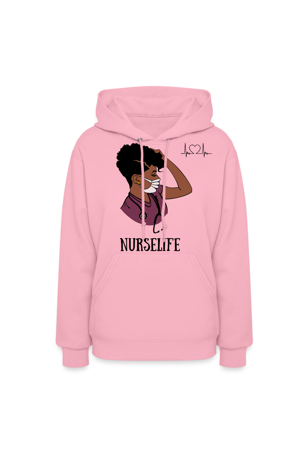 African American Women Nurse Life Long Sleeve Sweatshirt - classic pink -  NicholesGifts.online