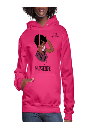 African American Women Nurse Life Long Sleeve Sweatshirt - fuchsia - NicholesGifts.online