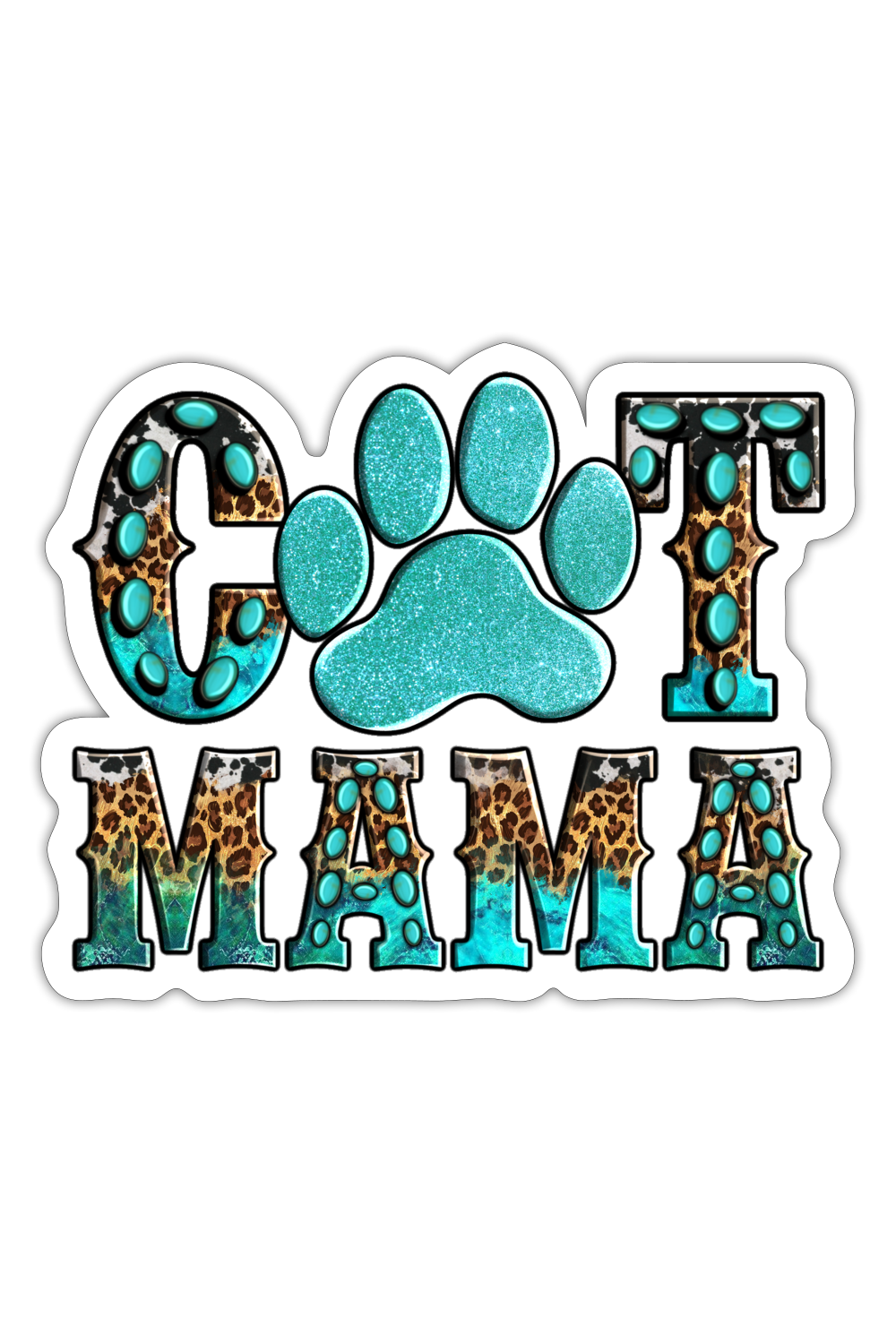 Women Cat Mama Sticker - white matte - NicholesGifts.online