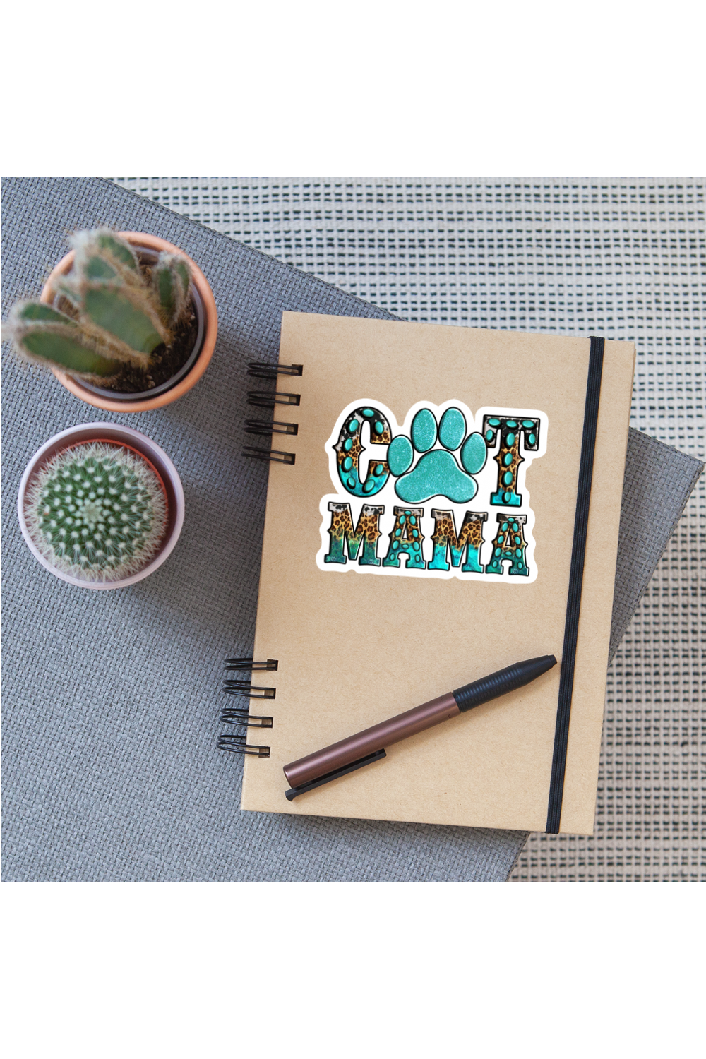 Women Cat Mama Vinyl Sticker - white matte - NicholesGifts.online