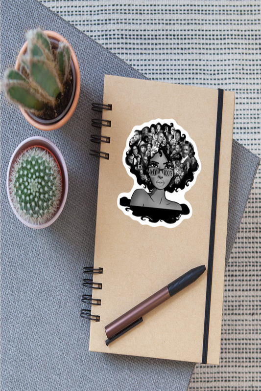 African American Women My Roots Vinyl Sticker - white matte -  NicholesGifts.online