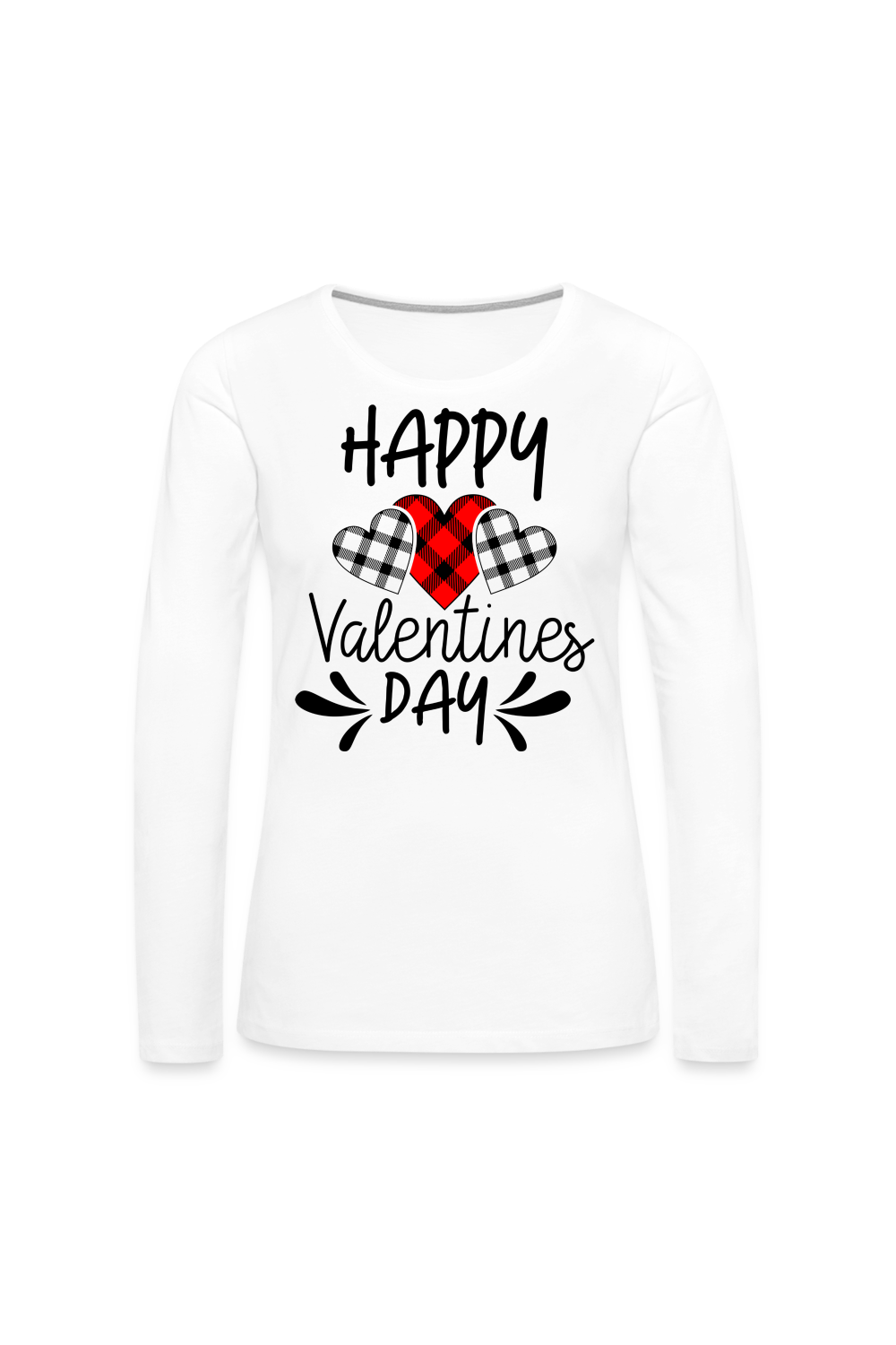 Women's Happy Valentine's Day Long Sleeve T-Shirt - white