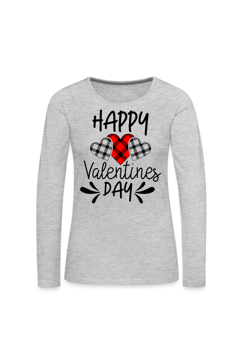 Women's Happy Valentine's Day Long Sleeve T-Shirt - heather gray
